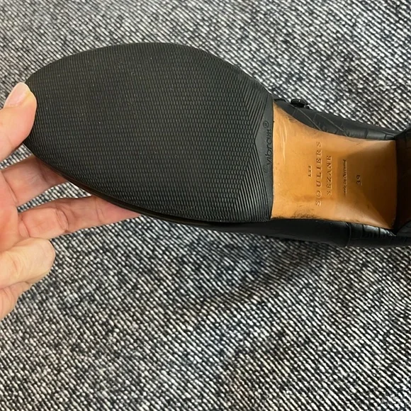 Sezane Black Croc-Embossed Ankle Boots - Picture 4 of 8